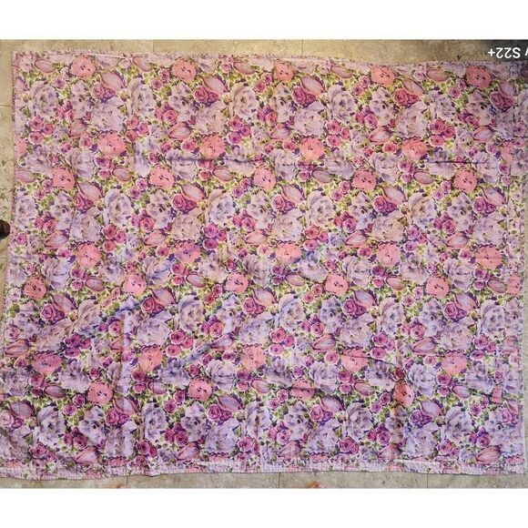 Vintage small children's size brightly colored quilt, 1950's or 60's - Picture 5 of 6